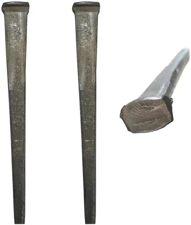 Main image of 2.5- CUT COMMON NAILS - Metallic Color - Antique rustic restoration accent nails for hanging, furniture, cabins, shutters & flooring Decorative clavos nails Distinct SQUARE HEAD Nail 2.5 in