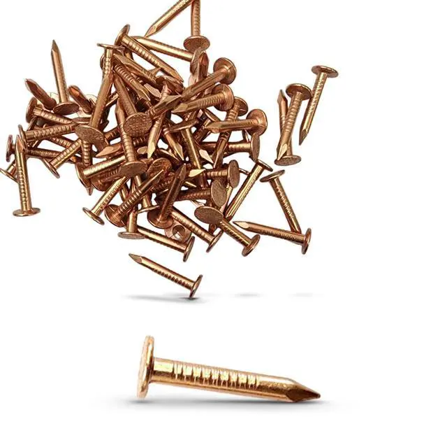 Alt view image 4 of 5 - (1000-Pack) 1 Inch Copper USA MADE Nails Roofing Finish - Solid Pure Copper Slate Spikes Flashing Furniture Boat - Highest Quality Nails (1000)