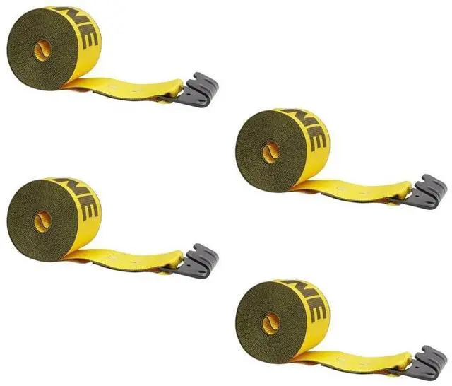 Main image of (4 Pack) 4" x 40' Winch Strap with Flat Hook - Kinedyne, Gold