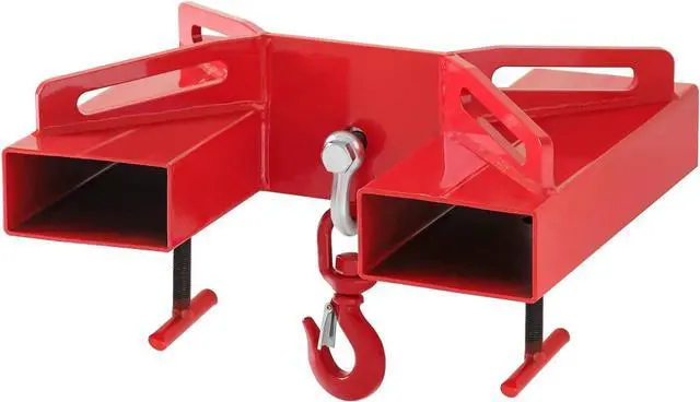 Main image of Forklift Lifting Hook, 6600lbs Capacity Forklift Lifting Hoist,Forklift Lifting Hook Attachment, Hoist with Swivel Hook and 2PCS T-Bolts Red Forklift Mobile Crane Hook