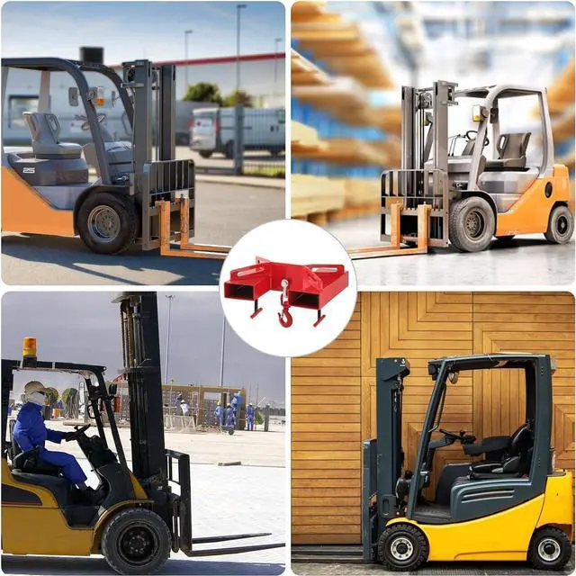 Alt view image 4 of 6 - Forklift Lifting Hook, 6600lbs Capacity Forklift Lifting Hoist,Forklift Lifting Hook Attachment, Hoist with Swivel Hook and 2PCS T-Bolts Red Forklift Mobile Crane Hook