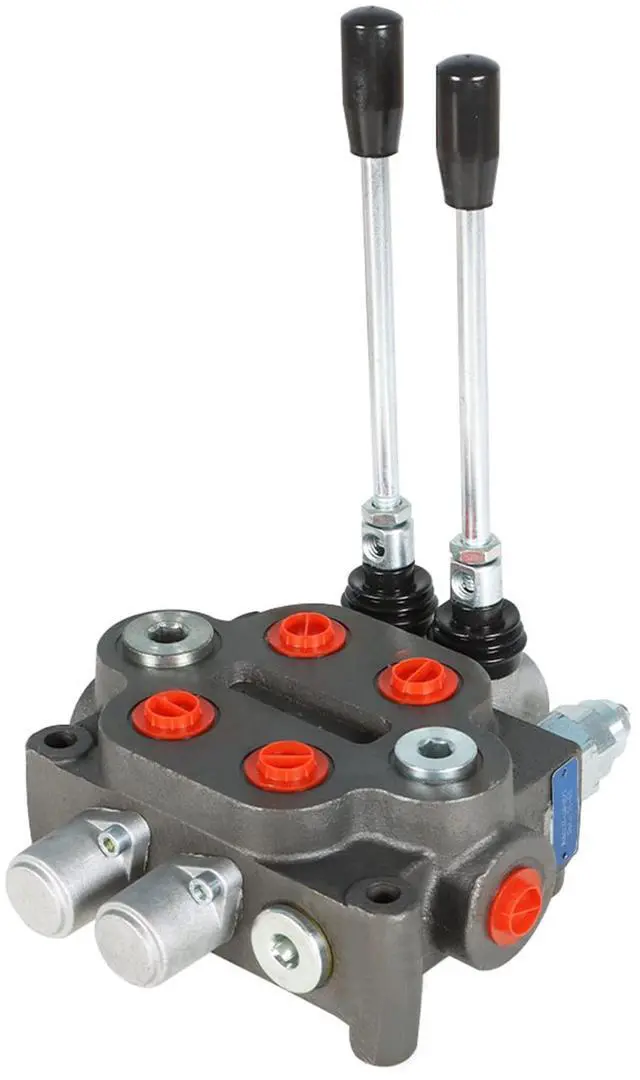 Main image of Hydraulic Directional Double Acting Control Monoblock Valve, 2 Spool 25GPM BSPP Ports Hydraulic Directional Control Valve 3000 PSI Fit for Small Tractors Loaders Etc