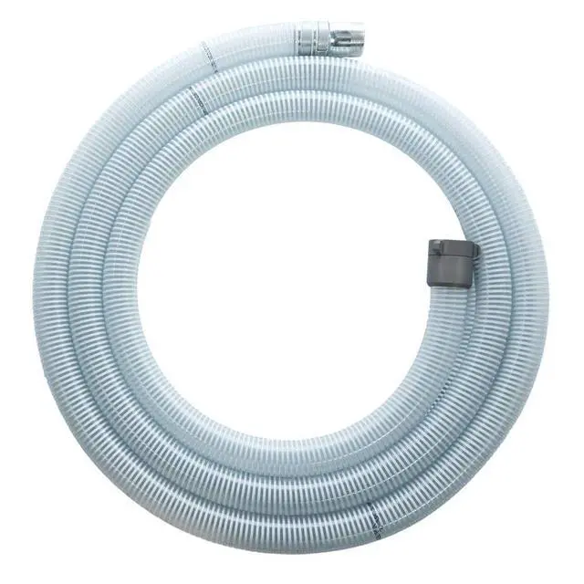 Alt view image 3 of 5 - Suction Pump Hose - 1.5" x 20' - Made in USA - White/Clear PVC & Aluminum