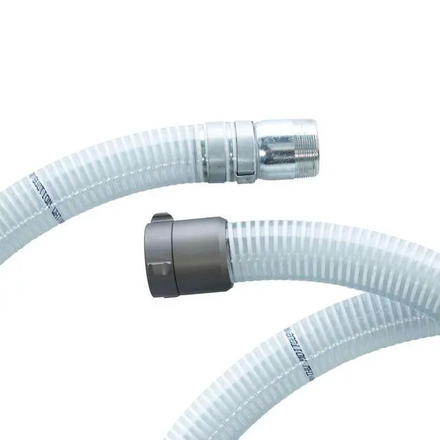 Alt view image 4 of 5 - Suction Pump Hose - 1.5" x 20' - Made in USA - White/Clear PVC & Aluminum