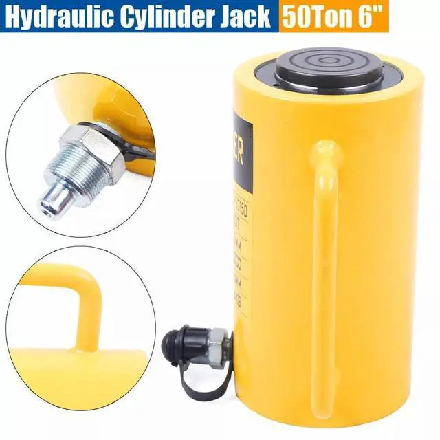 Alt view image 4 of 6 - Hydraulic Jack 50 Ton Cyliinder Hydraulic Jack Solid Single-Acting Hydraulic Plunger 6 Inch Stroke Single Acting Solid Ram for Bending Straightening and Pulling Trucks 150mm Hydraulic Lift Cyliinder