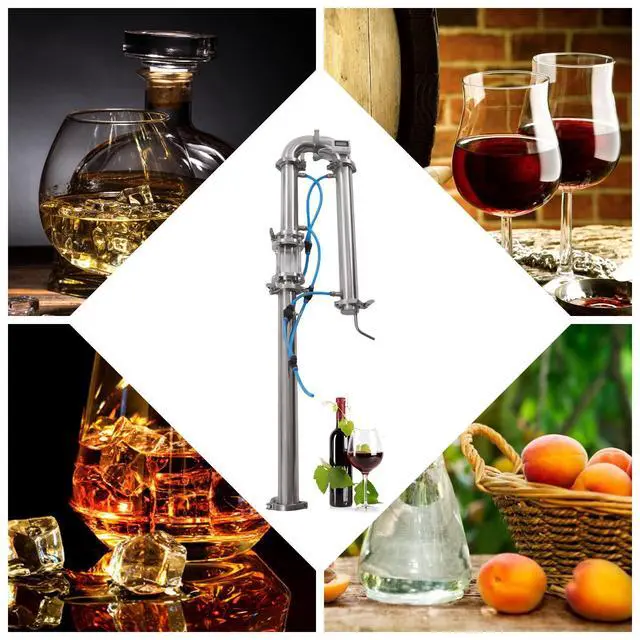 Alt view image 3 of 6 - New Tubular Distiller Still Tower, 2'' Domestic Brewing Equipment with Sight Glass Copper Mesh for Brewing Wines