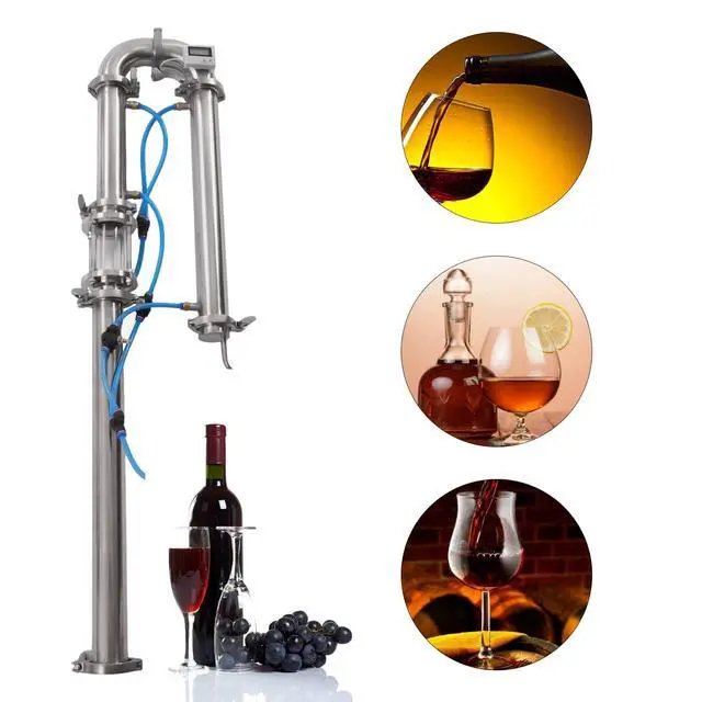 Alt view image 5 of 6 - New Tubular Distiller Still Tower, 2'' Domestic Brewing Equipment with Sight Glass Copper Mesh for Brewing Wines