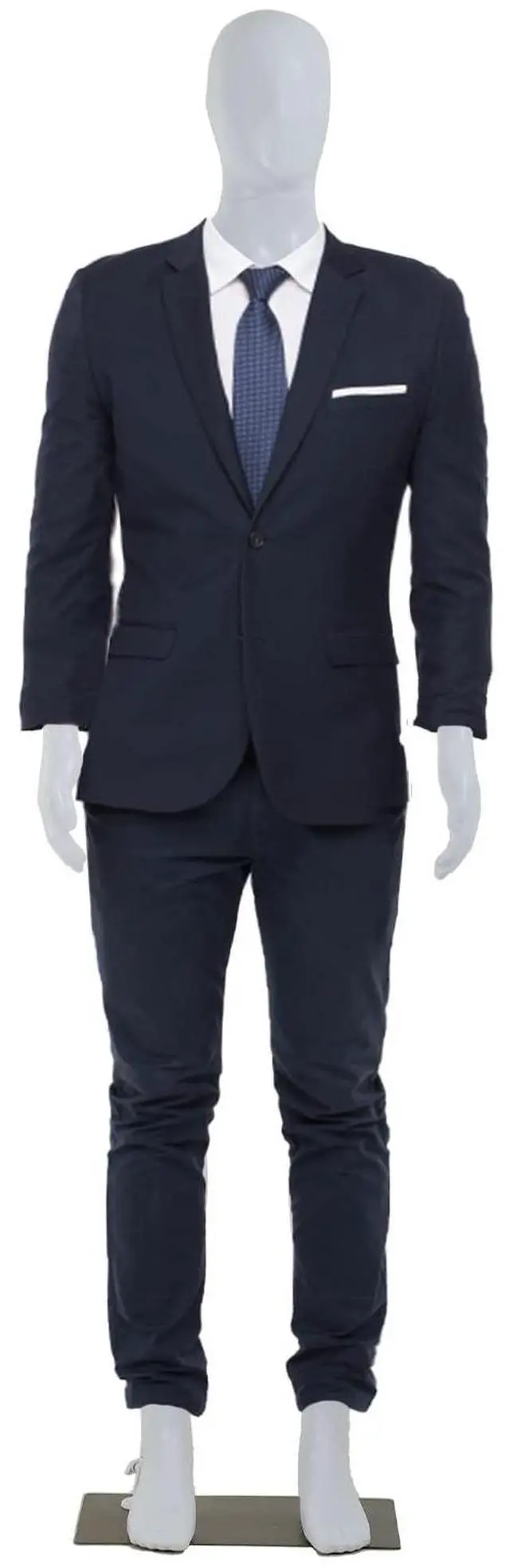 Main image of Male Mannequin Full Body 73" High Adjustable Realistic Manikin Torso with Metal Base for Display Men, Plastic Head Turns Poseable Mannequin Stand, White