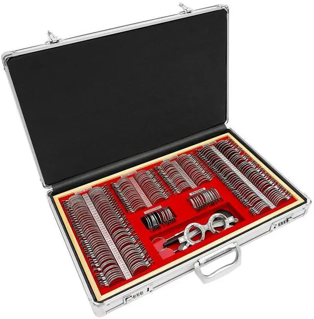 Main image of 266Pcs Optometry Rim Case Kit, Precise Optical Trial Lens Set Metal Rim Optometry Box Kit with Optometry Test Trial Frame, Professional Eye Protection Accessories Set, 22.4 * 14.2 * 3.7Inch