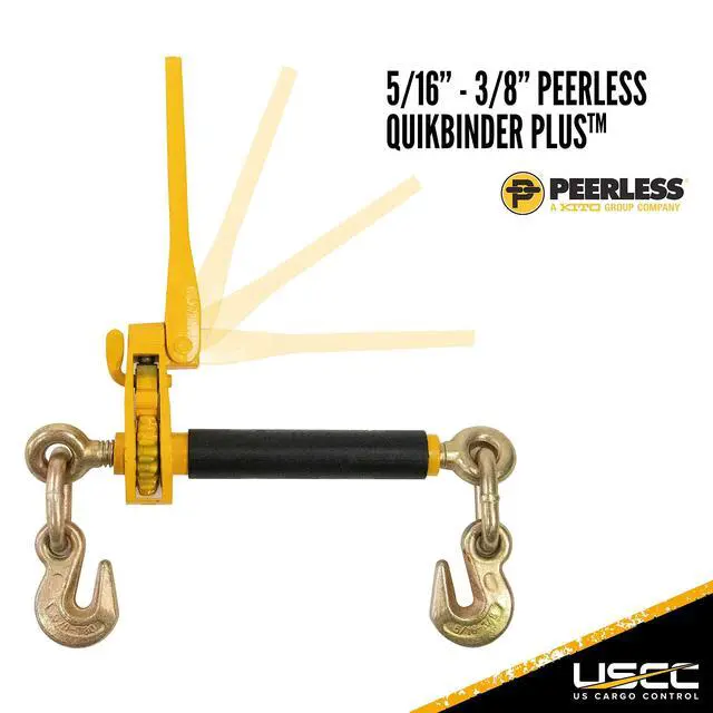 Alt view image 2 of 6 - Peerless QuikBinder Plus Ratchet Load Binder and 5/16 Inch x 16 Foot Grade 70 Chain Set, Easily Secure Heavy Loads to A Truck Or Flatbed Trailer, 4,700 Pound Working Load Limit
