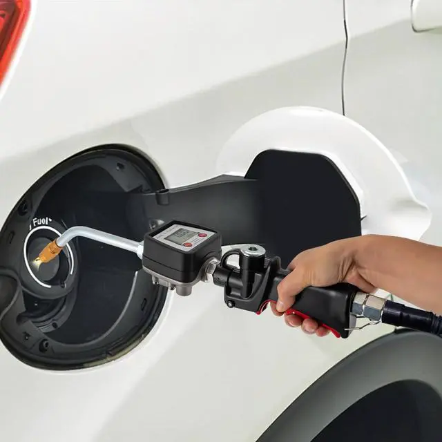 Alt view image 2 of 6 - Oil Transfer Pump Pneumatic Digital Hose Oil Gun 70bar/1000 Psi Pneumatic Oil Gun Control Valve Meter Digital 1/2" NPT Inlet Oil Control Valve Digital Meter Dispensing Nozzle