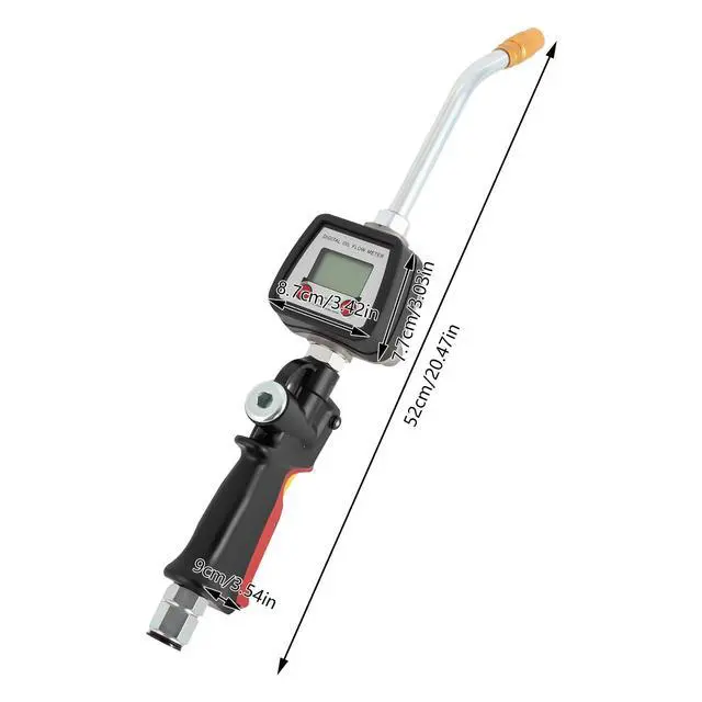 Alt view image 3 of 6 - Oil Transfer Pump Pneumatic Digital Hose Oil Gun 70bar/1000 Psi Pneumatic Oil Gun Control Valve Meter Digital 1/2" NPT Inlet Oil Control Valve Digital Meter Dispensing Nozzle