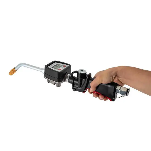 Alt view image 4 of 6 - Oil Transfer Pump Pneumatic Digital Hose Oil Gun 70bar/1000 Psi Pneumatic Oil Gun Control Valve Meter Digital 1/2" NPT Inlet Oil Control Valve Digital Meter Dispensing Nozzle