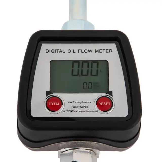 Alt view image 5 of 6 - Oil Transfer Pump Pneumatic Digital Hose Oil Gun 70bar/1000 Psi Pneumatic Oil Gun Control Valve Meter Digital 1/2" NPT Inlet Oil Control Valve Digital Meter Dispensing Nozzle