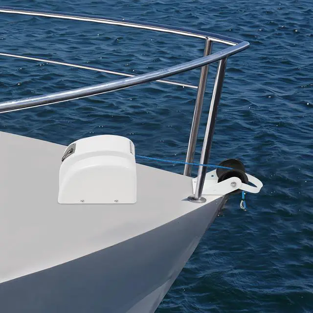 Alt view image 3 of 6 - Boat Anchor 12V Marine Boat Electric Anchor Winch Electric Boat Anchor Winch with Remote Control, Anchors Up to 25lbs/35lbs/45lb,White/Black