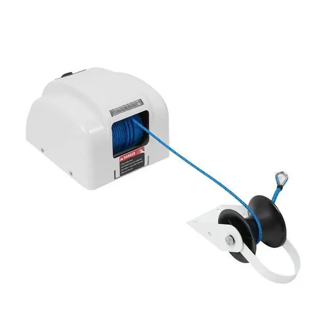 Alt view image 6 of 6 - Boat Anchor 12V Marine Boat Electric Anchor Winch Electric Boat Anchor Winch with Remote Control, Anchors Up to 25lbs/35lbs/45lb,White/Black