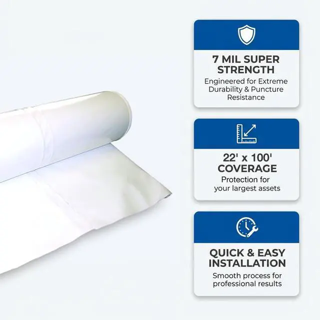 Alt view image 3 of 6 - 22' x 100' 7 Mil, White Shrink Wrap DS-227100W