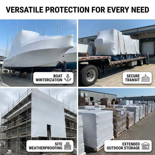 Alt view image 5 of 6 - 22' x 100' 7 Mil, White Shrink Wrap DS-227100W