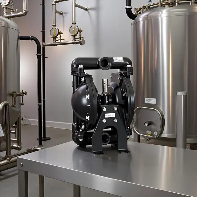 Alt view image 6 of 6 - Air-Operated Double Diaphragm Pump 1 inch Inlet Outlet Aluminum 35 GPM Max 120PSI for Industrial Use
