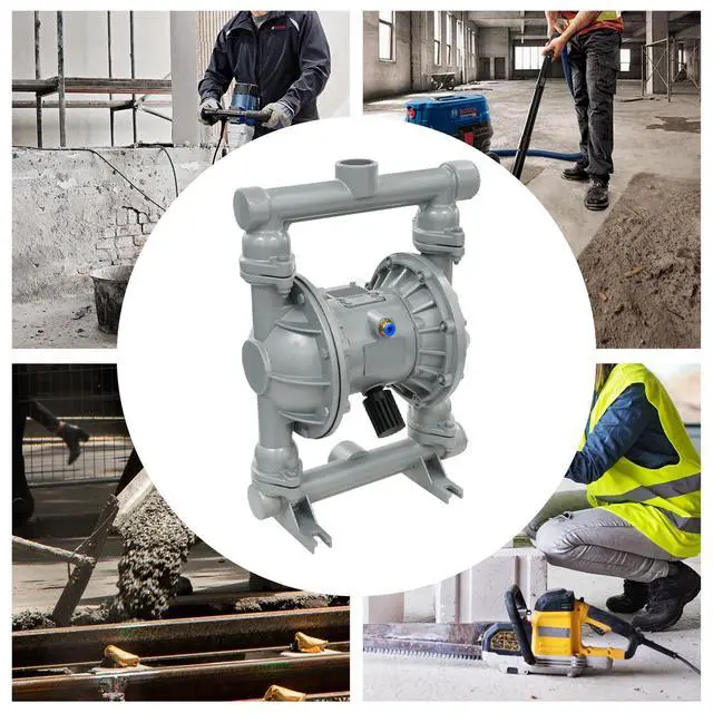 Alt view image 2 of 6 - Air Operated Double Diaphragm Pump, 1.5 Inch Inlet Outlet Pneumatic Pump, 4.71 CFM Flow Rate for Paint Adhesives Ceramic Glue Sewage, Aluminum Alloy Industrial Transfer PUM-p