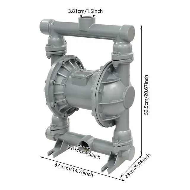 Alt view image 3 of 6 - Air Operated Double Diaphragm Pump, 1.5 Inch Inlet Outlet Pneumatic Pump, 4.71 CFM Flow Rate for Paint Adhesives Ceramic Glue Sewage, Aluminum Alloy Industrial Transfer PUM-p
