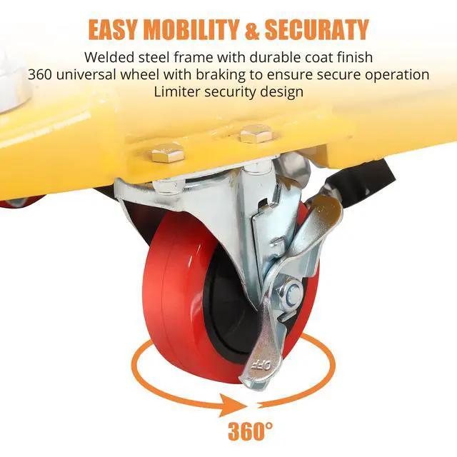 Alt view image 6 of 6 - Hydraulic Lift Table Cart 330lbs, Lift Table Capacity 28.4" Lifting Height, Manual Single Scissor with 4 Wheels and Non-Slip Pad Thickness 3mm for Material Handling and Transportation