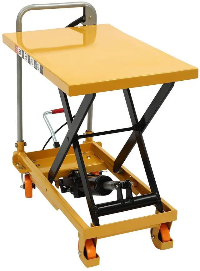 Main image of 500LBS Hydraulic Lift Table, Single Scissor Hydraulic Lifting Trolley Scissor Lift Table Cart Hydraulic Material Lift Pallet Truck with 4 Locking Wheels for Factories, Warehouses, Supermarkets