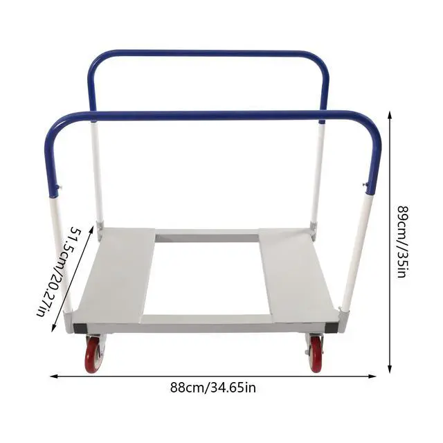Alt view image 5 of 6 - 1500LBS Heavy Duty Panel Truck Carts, Steel Panel Dolly Table Cart with 4 Swivel Wheels,Drywall Sheet Cart for Garage, Home, Warehouse