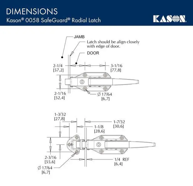 Alt view image 6 of 6 - 0058 Safeguard Radial Latch, Light Spring and Strike, 1/8 to 1/4 Inch Offset, 10058L05021_10058005001