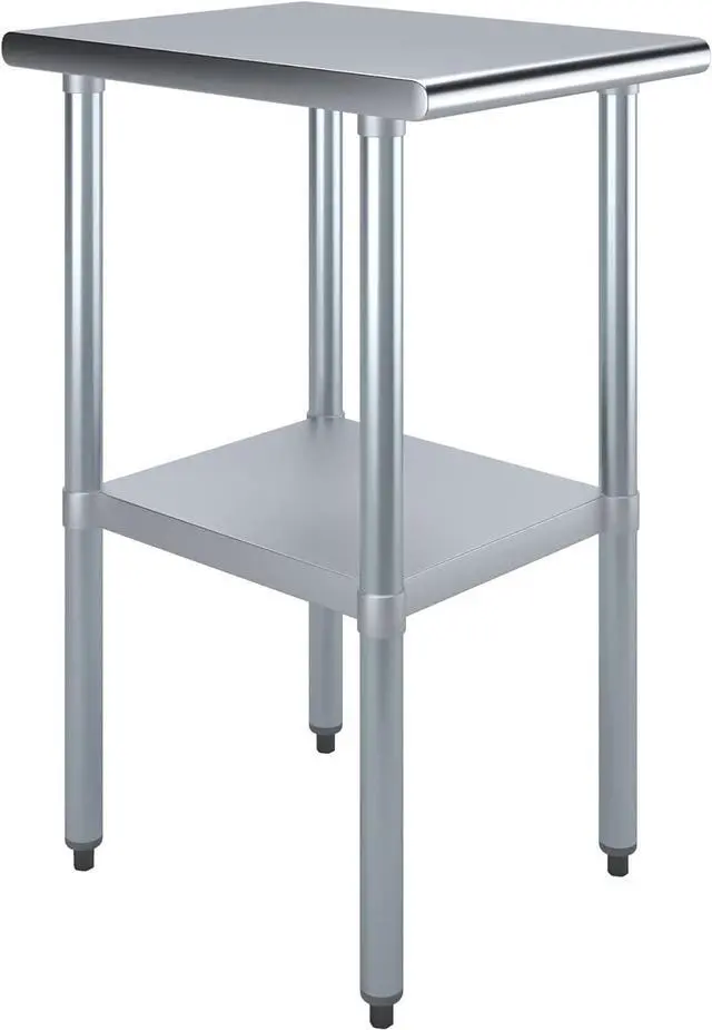 Main image of Commercial Stainless Steel Work Prep Table 24" x 18" NSF Certified Heavy-Duty Table with Adjustable Undershelf for Restaurant, Kitchen, or Garage Use