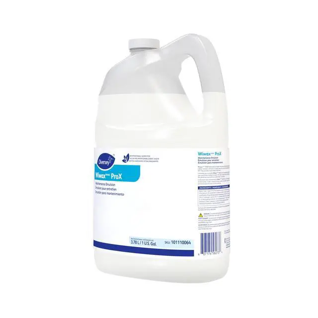 Alt view image 3 of 5 - 101110064 Wiwax ProX Floor Cleaning & Maintenance Emulsion Liquid, Commercial Strength Sealer for Rubber, Concrete & Stone Floors, Concentrate, 1-Gallon (Pack of 4)