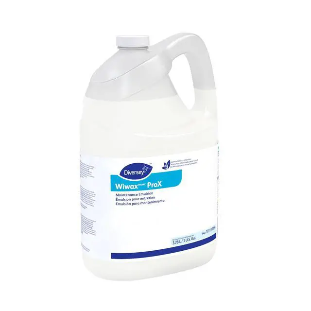 Alt view image 5 of 5 - 101110064 Wiwax ProX Floor Cleaning & Maintenance Emulsion Liquid, Commercial Strength Sealer for Rubber, Concrete & Stone Floors, Concentrate, 1-Gallon (Pack of 4)