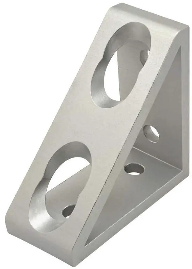 Main image of 8020, 40-4336, 40 Series, 4 Hole Aluminum Inside Corner Gusset 80mm x 80mm L Bracket for Extruded Aluminum Extrusion Heavy Duty Angle Bracket 80x80 (Clear Anodize, 10)