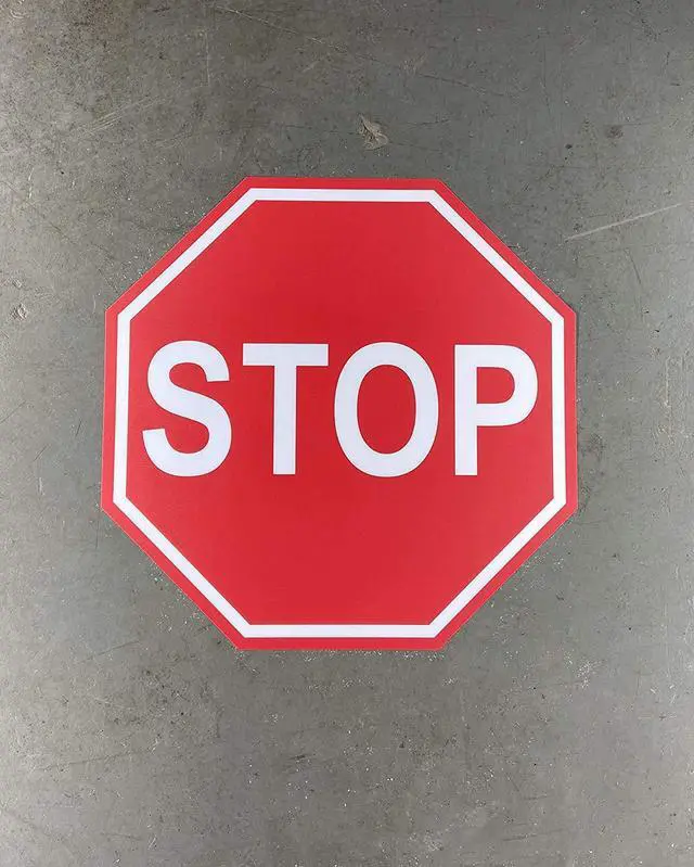 Alt view image 2 of 5 - "Stop" Durable Laminated Vinyl Floor Sign- Sign by Graphical Warehouse- 5S Safety and Security Signage, Visual Communication Tool (38")