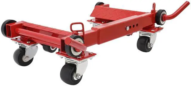 Main image of Hydraulic Car Wheel Dolly Jack 2204-Lbs Hydraulic Tire Positioning Jack Auto Vehicle Positioning Moving Car Lift Jacks with Auxiliary Wheels, for Tire Auto Repair Moving - Red