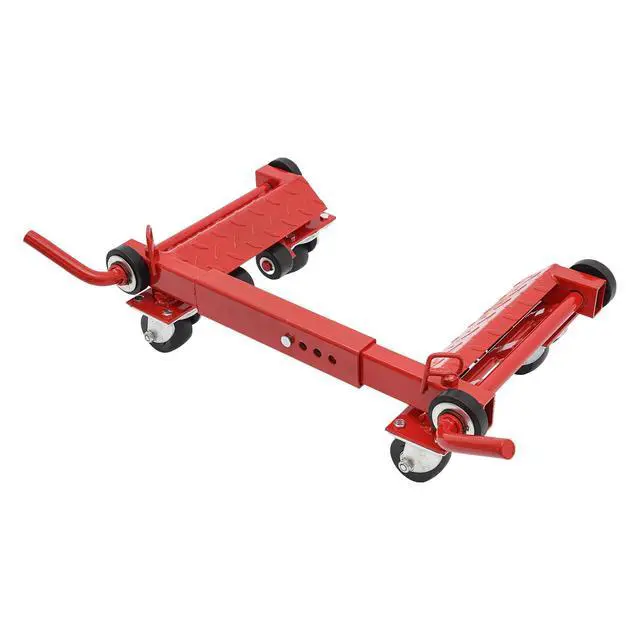 Alt view image 2 of 6 - Hydraulic Car Wheel Dolly Jack 2204-Lbs Hydraulic Tire Positioning Jack Auto Vehicle Positioning Moving Car Lift Jacks with Auxiliary Wheels, for Tire Auto Repair Moving - Red
