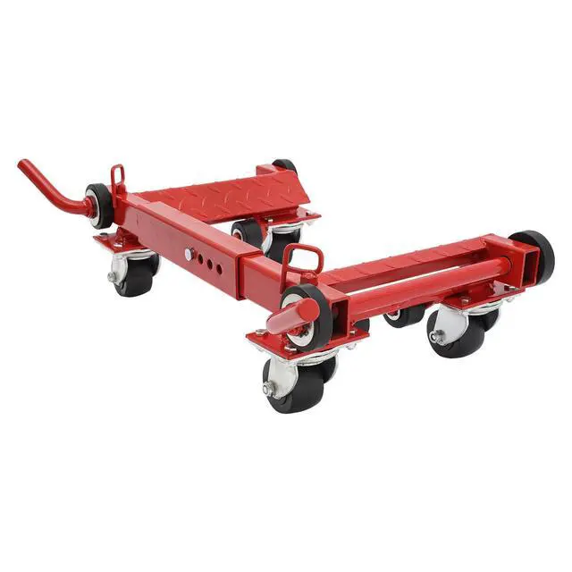 Alt view image 5 of 6 - Hydraulic Car Wheel Dolly Jack 2204-Lbs Hydraulic Tire Positioning Jack Auto Vehicle Positioning Moving Car Lift Jacks with Auxiliary Wheels, for Tire Auto Repair Moving - Red