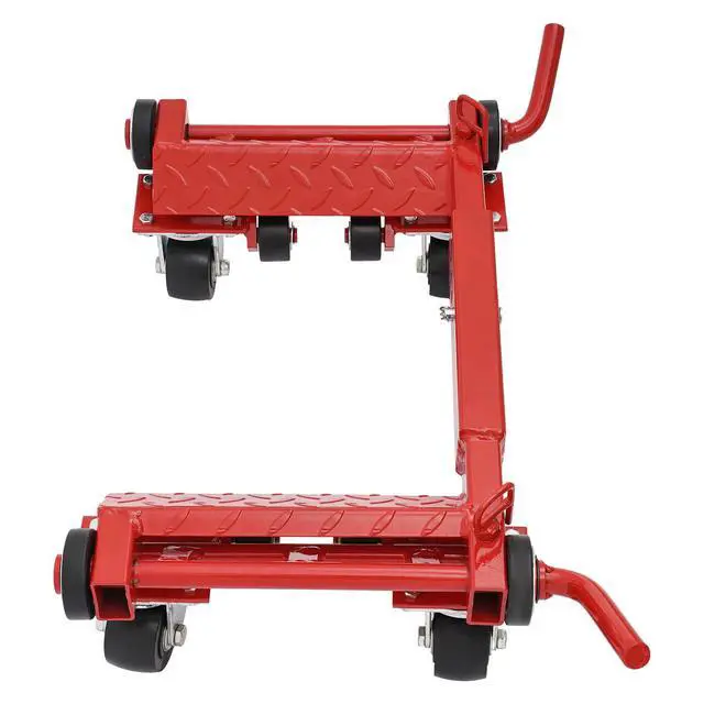 Alt view image 6 of 6 - Hydraulic Car Wheel Dolly Jack 2204-Lbs Hydraulic Tire Positioning Jack Auto Vehicle Positioning Moving Car Lift Jacks with Auxiliary Wheels, for Tire Auto Repair Moving - Red