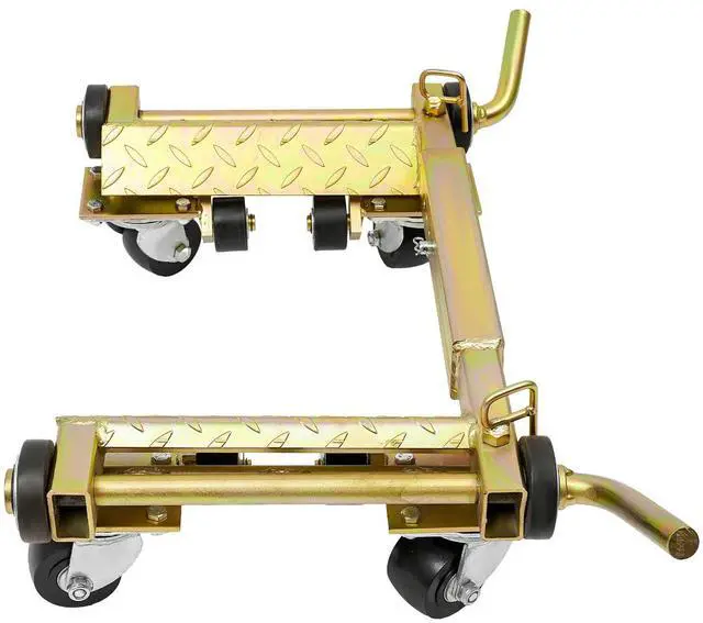 Main image of Hydraulic Car Wheel Dolly Jack 2204-Lbs Car Skates Wheel Car Dolly Hydraulic Wheel Dolly Auto Vehicle Positioning Moving Car Lift Jack with Auxiliary Wheels, for Tire Auto Repair Moving - Gold