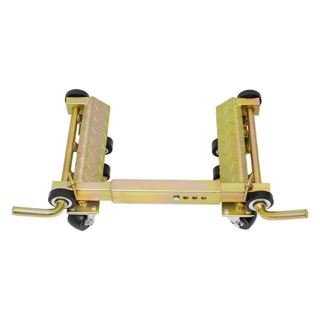 Alt view image 4 of 6 - Hydraulic Car Wheel Dolly Jack 2204-Lbs Car Skates Wheel Car Dolly Hydraulic Wheel Dolly Auto Vehicle Positioning Moving Car Lift Jack with Auxiliary Wheels, for Tire Auto Repair Moving - Gold