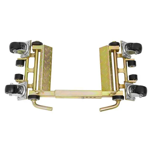 Alt view image 6 of 6 - Hydraulic Car Wheel Dolly Jack 2204-Lbs Car Skates Wheel Car Dolly Hydraulic Wheel Dolly Auto Vehicle Positioning Moving Car Lift Jack with Auxiliary Wheels, for Tire Auto Repair Moving - Gold