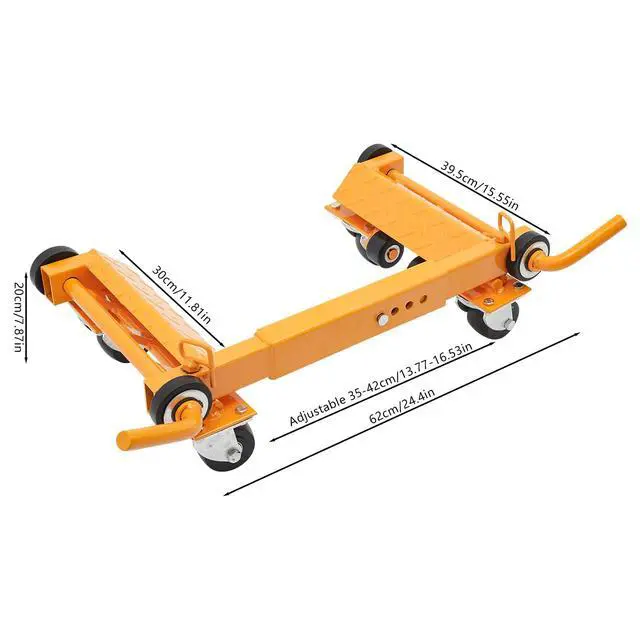 Alt view image 5 of 6 - Hydraulic Car Wheel Dolly Jack 2204-Lbs Wheel Dolly, Heavy Duty Vehicle Positioning with Ratcheting Foot Pedal, Ratchet Type Tire Skate Tire Jack for Car Truck