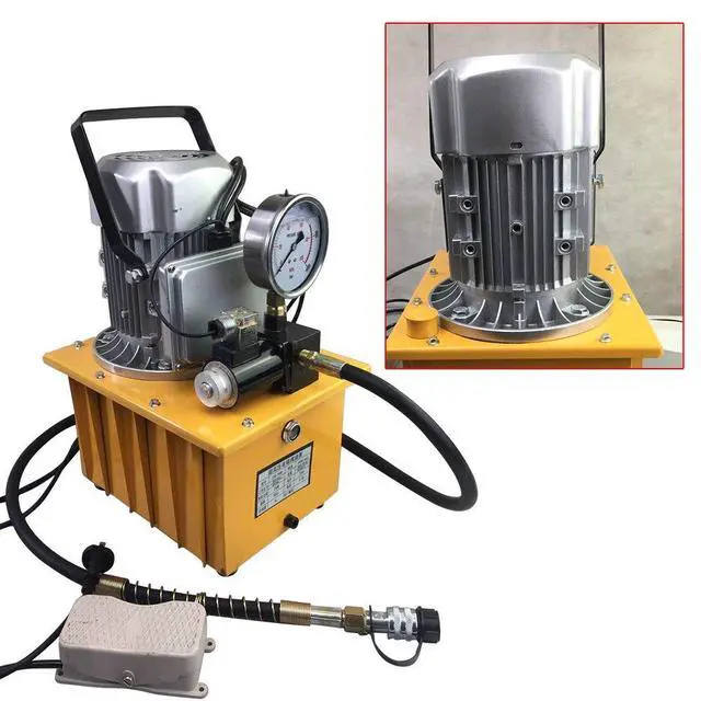 Alt view image 2 of 6 - Electric Hydraulic Pump 10000 PSI 2 Stage Solenoid Valve Electric Driven Hydraulic Pump Pedal Solenoid Valve Control 750W 110V (Single Acting)