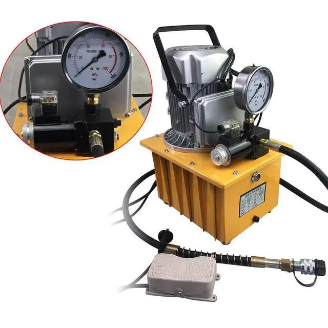 Alt view image 3 of 6 - Electric Hydraulic Pump 10000 PSI 2 Stage Solenoid Valve Electric Driven Hydraulic Pump Pedal Solenoid Valve Control 750W 110V (Single Acting)