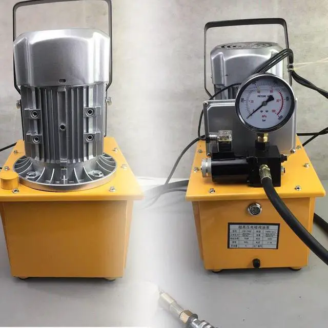 Alt view image 4 of 6 - Electric Hydraulic Pump 10000 PSI 2 Stage Solenoid Valve Electric Driven Hydraulic Pump Pedal Solenoid Valve Control 750W 110V (Single Acting)