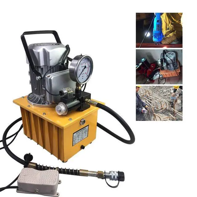 Alt view image 6 of 6 - Electric Hydraulic Pump 10000 PSI 2 Stage Solenoid Valve Electric Driven Hydraulic Pump Pedal Solenoid Valve Control 750W 110V (Single Acting)