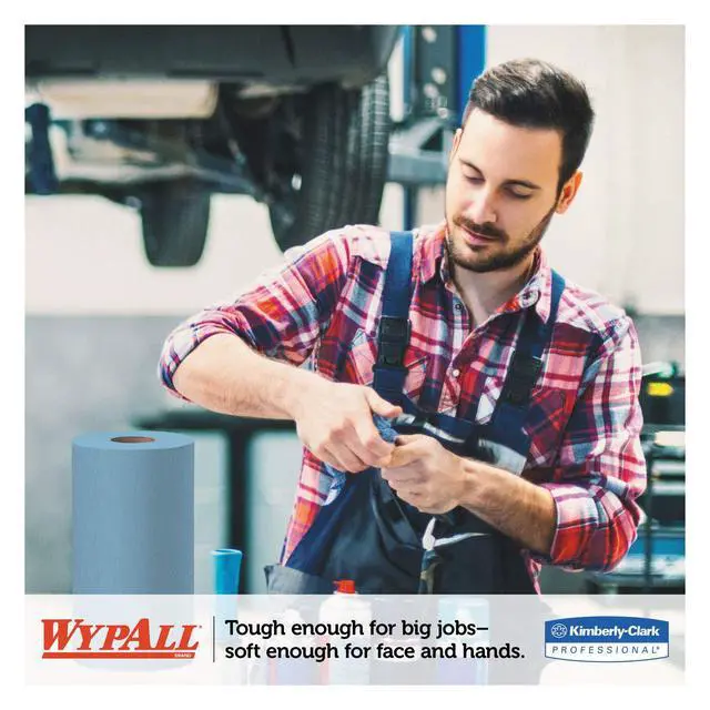 Alt view image 4 of 6 - 35411 Blue Hydroknit Paper WYPALL X60 Wipers, 9.8" x 13.4" Roll, 130 Sheets (Pack of 12)