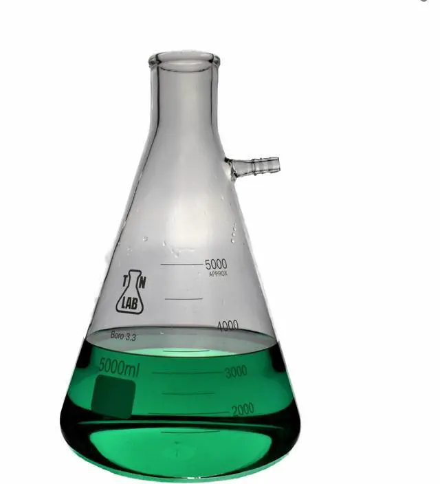 Main image of TN LAB 5L Filter Flask Borosilicate 3.3 Glass Vacuum Flask 5,000ml Heavy-Wall with Side-Arm