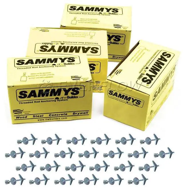 Main image of Sammys 8064925-100 SST 30 3/8 Inch Screw Vertically Threaded Rod Anchor Design for Drywall or Prestressed Concrete, Steel, Zinc, Corrosion Resistance, 1/4 x 3 Inch Screw Length (Pack of 100)