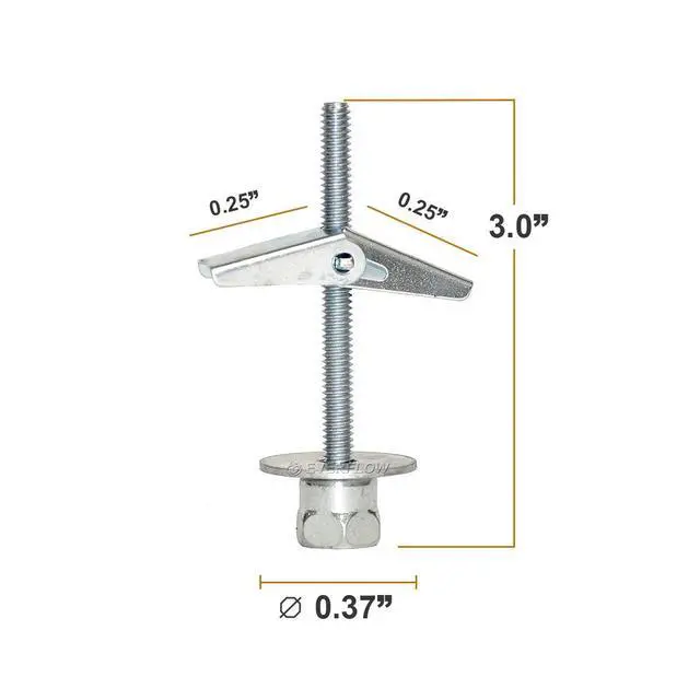 Alt view image 2 of 4 - Sammys 8064925-50 SST 30 3/8 Inch Screw Vertically Threaded Rod Anchor Designed for Drywall or Prestressed Concrete, Steel, Zinc, Corrosion Resistance, 1/4 x 3 Inch Screw Length (Pack of 50)